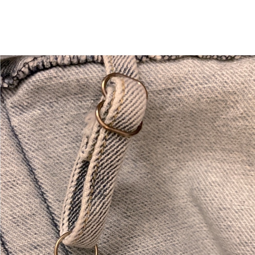 Revolve Light Blue Denim Corset Top - Raw Edges Zip Closure Straps, Med to Large - Picture 4 of 4